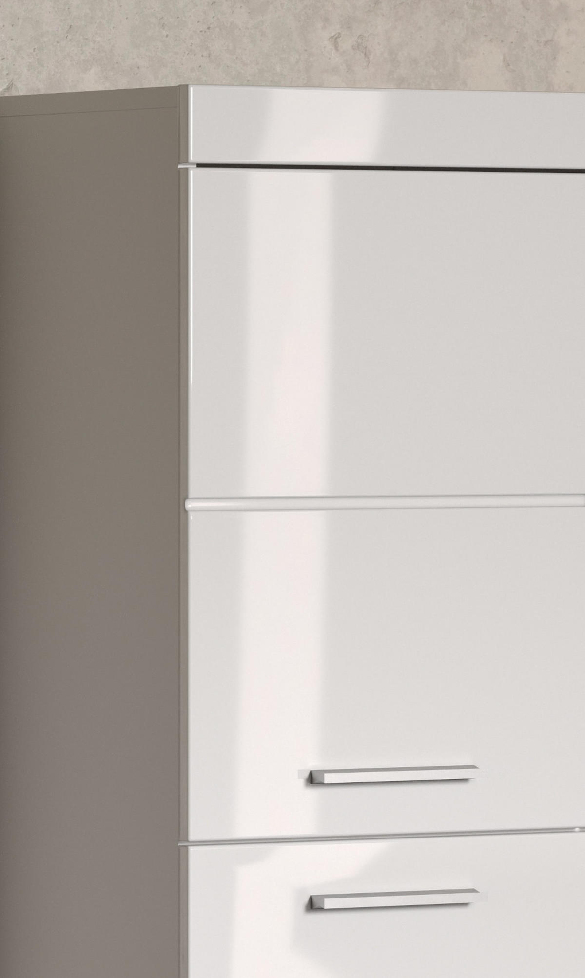 HÄNGESCHRANK weiß Hochglanz 37 x 77 cm, Badschrank hängend - Weiß, Holzwerkstoff/Kunststoff (37/77/23cm) - Top.Furn
