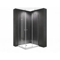 DUSCHKABINE 90x75x180cm Eck+DT+S - Silberfarben, Glas (75/90/195cm) -  Glaswerk Westfalen