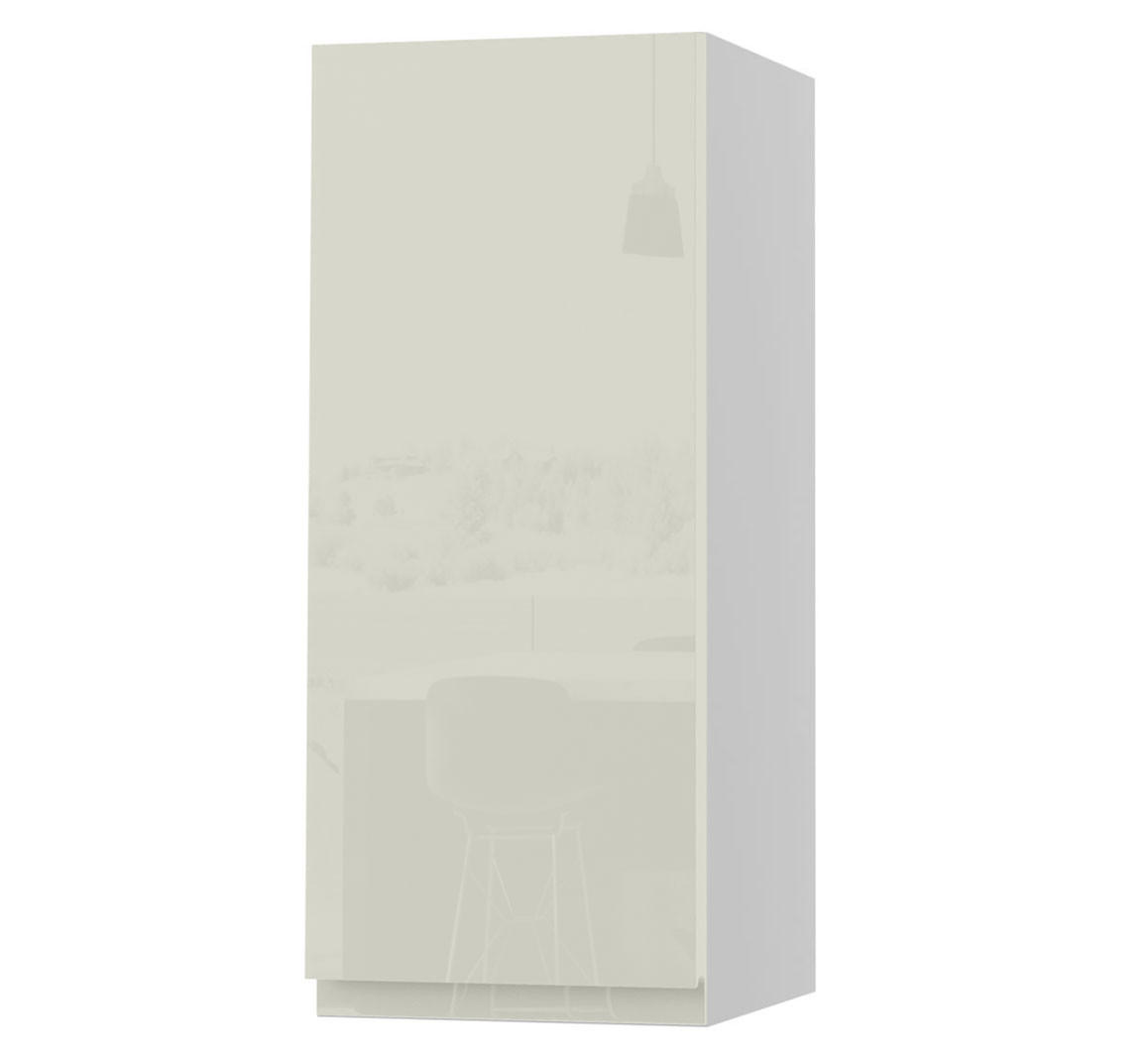 HÄNGESCHRANK Florence W2/30 Weiß / RAL 1013 perlweiß HG 30 / 32,5 / 72cm - Türanschlag links - Weiß Hochglanz/Weiß, Holz/Holzwerkstoff (30/72/32.5cm) - Feldmann-Wohnen
