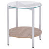 BEISTELLTISCH Silber/Heller Holzfarbton Lovell - Hellbraun/Silberfarben, Metall (50/50/55cm) - Beliani