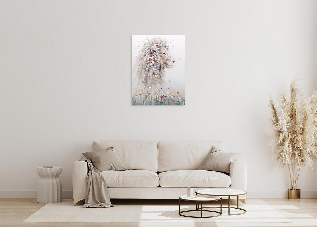 OLEJOMAĽBA 75/100 cm, Zvieratá - taupe/béžová, drevo/textil (75/100cm) - KUNSTLOFT