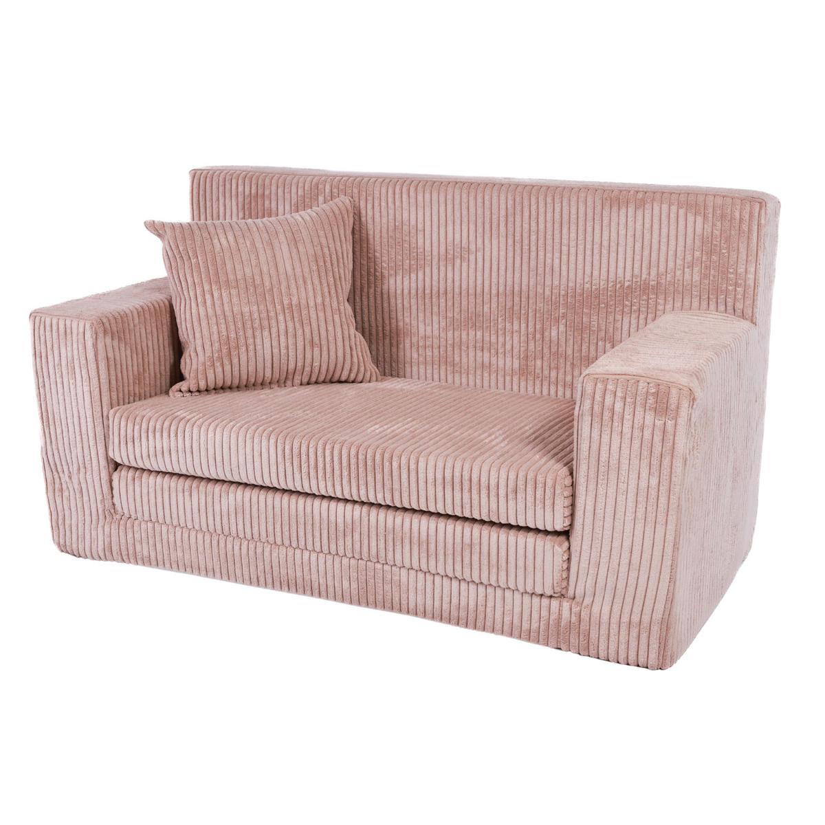 KINDERSOFA aus Kuschel-Cord in Altrosa - Altrosa, Textil (83/47/43cm) - Fortisline