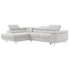 ROHOVÁ SEDAČKA GUSTAW L - Světle šedá Bouclé - Levá Strana - stříbrná/světle šedá, kov/textil (275/205cm) - MKS