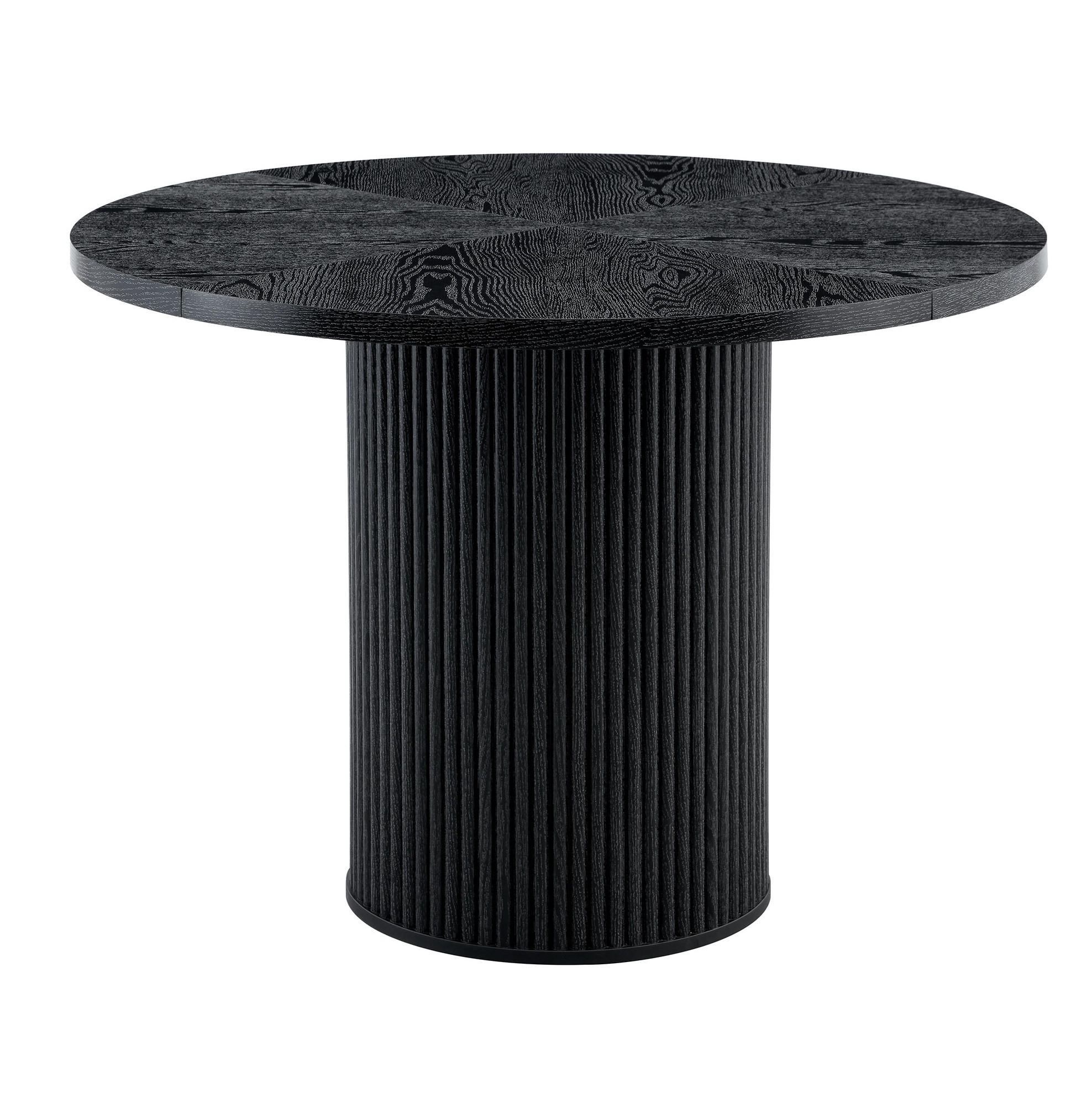 ESSTISCH 100/100/76 cm Schwarz runder MDF-Tisch mit Stauraum im Tischbein - Schwarz, Holzwerkstoff (100/100/76cm) - OKWISH