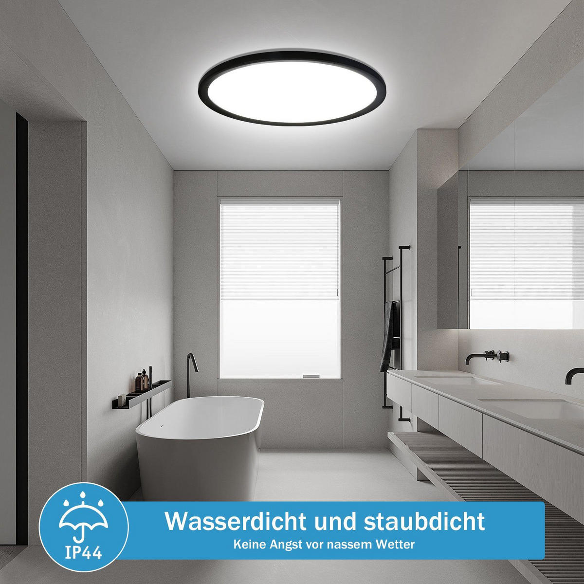 LED-DECKENLEUCHTE Idna 30 cm - Schwarz, Kunststoff (30/30/2cm) - Nettlife