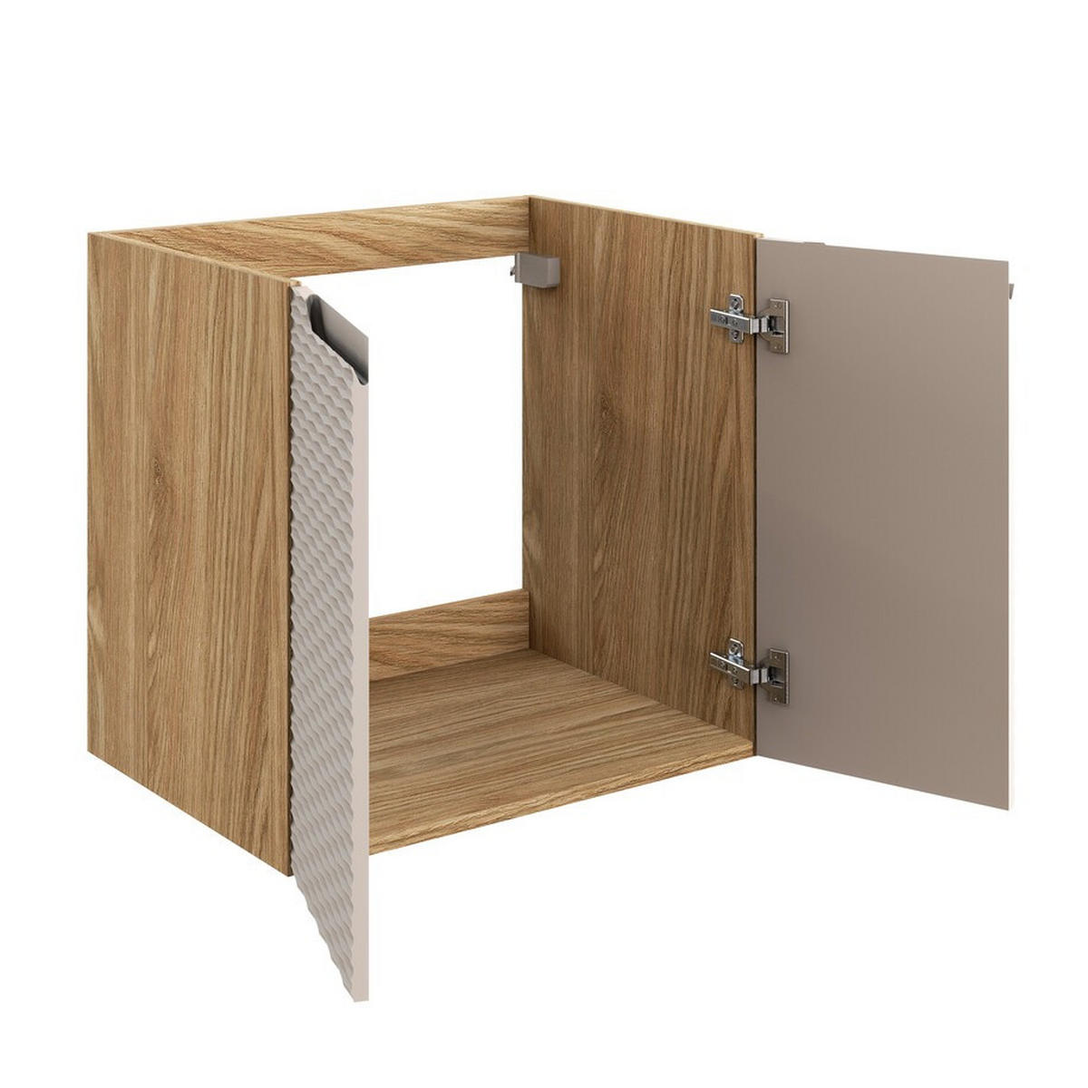 WASCHTISCHKOMBI 90cm 3 Teile - Ocean Beige O BM439 in Beige / Geölter Eiche - Beige, Holz (90/57/46cm)