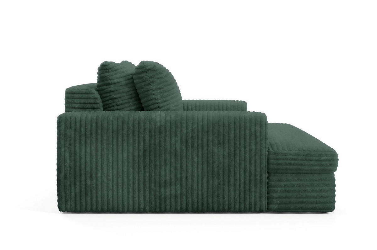 SCHLAFSOFA Premium Extra Komfort Grün - Schwarz/Grün, Holz/Holzwerkstoff (272/42/167cm) - Furnisell