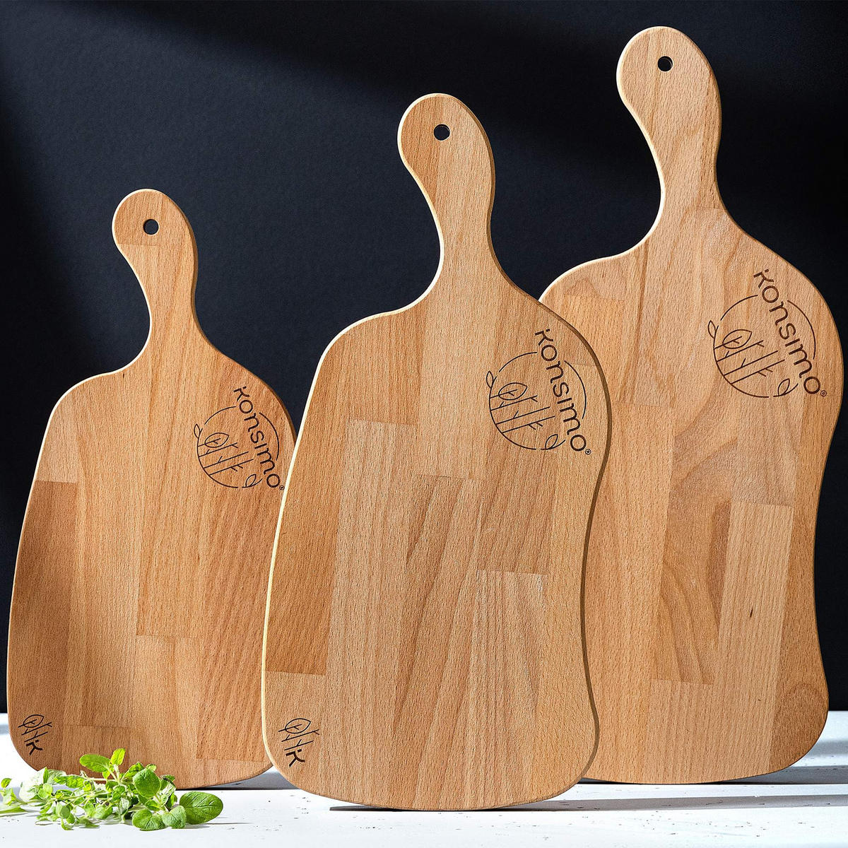 SCHNEIDEBRETT Holz Buche geölt LIVO 3-tlg - Buchefarben, Holz (21/49cm) - KONSIMO®