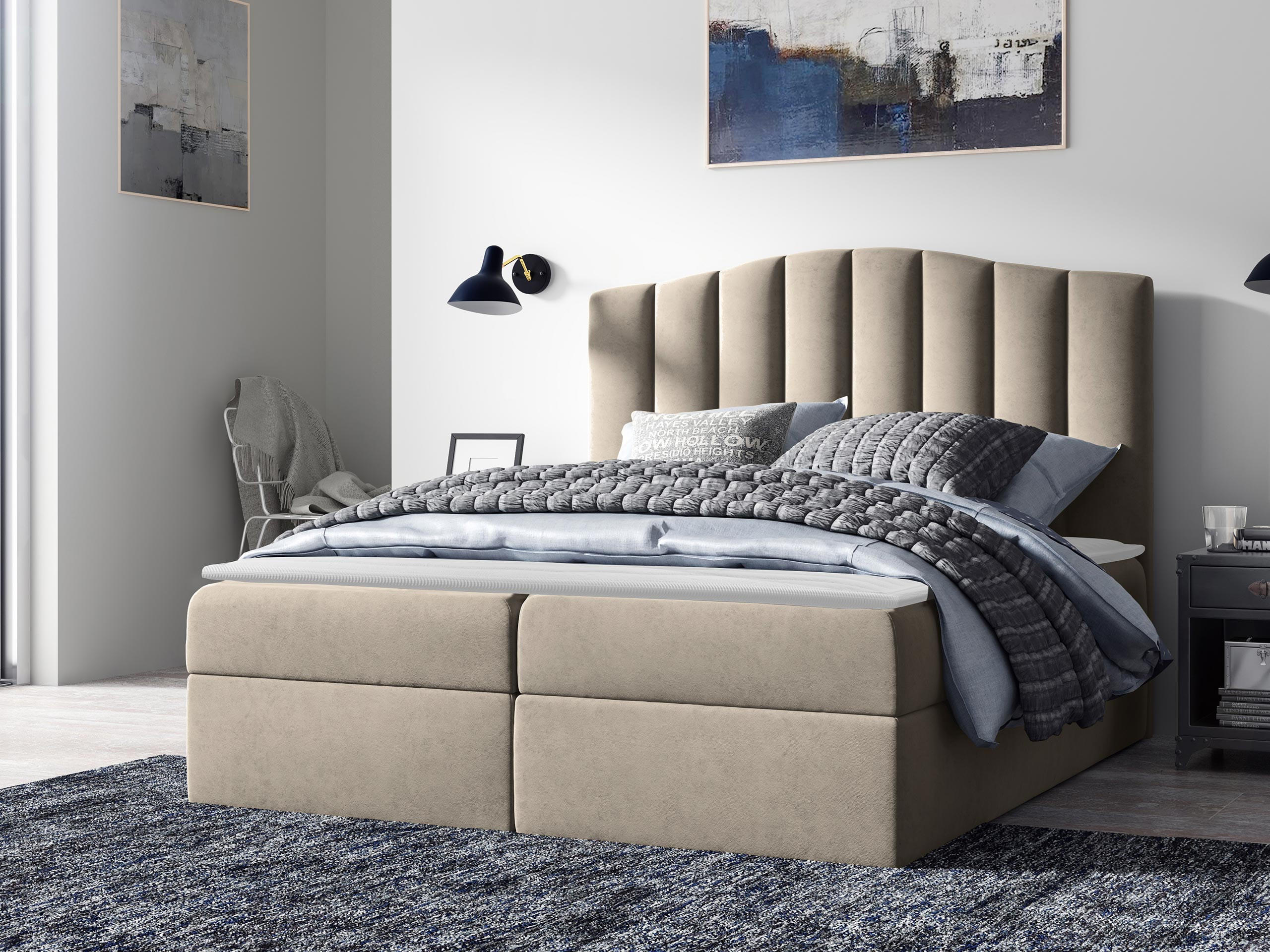 BOXBETT Lindos - Creme, Holz (120/200cm) - MIRJAN24