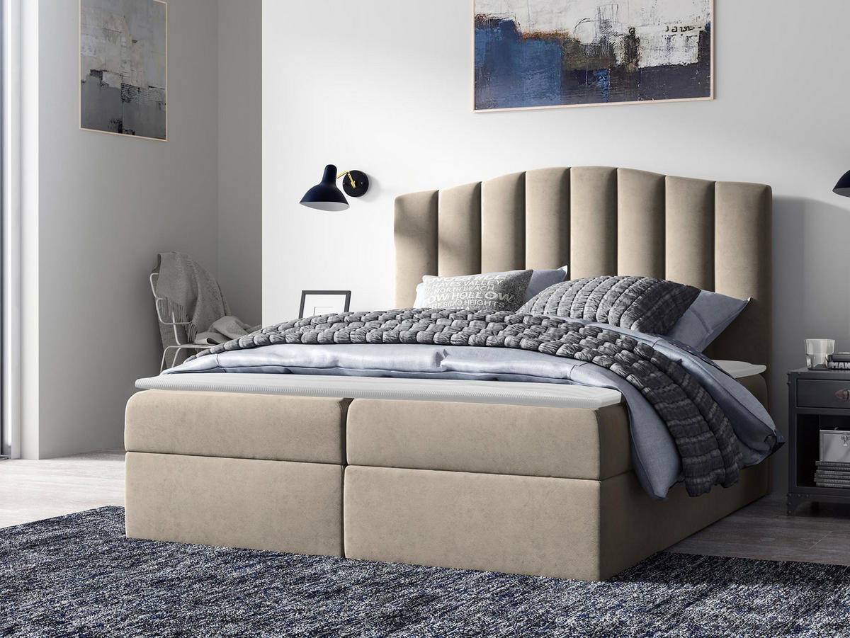 BOXBETT Lindos - Creme, Holz (120/200cm) - MIRJAN24