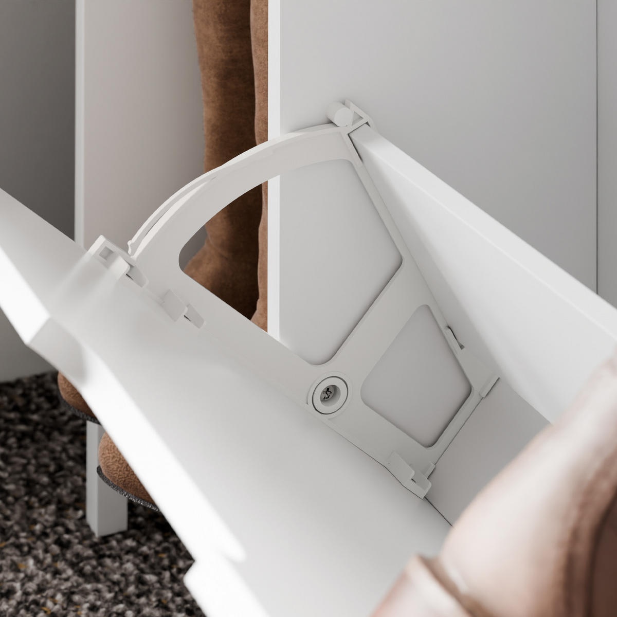 SCHUHKIPPER Weiß - Weiß, Holzwerkstoff (90/129.5/19cm) - SoBuy