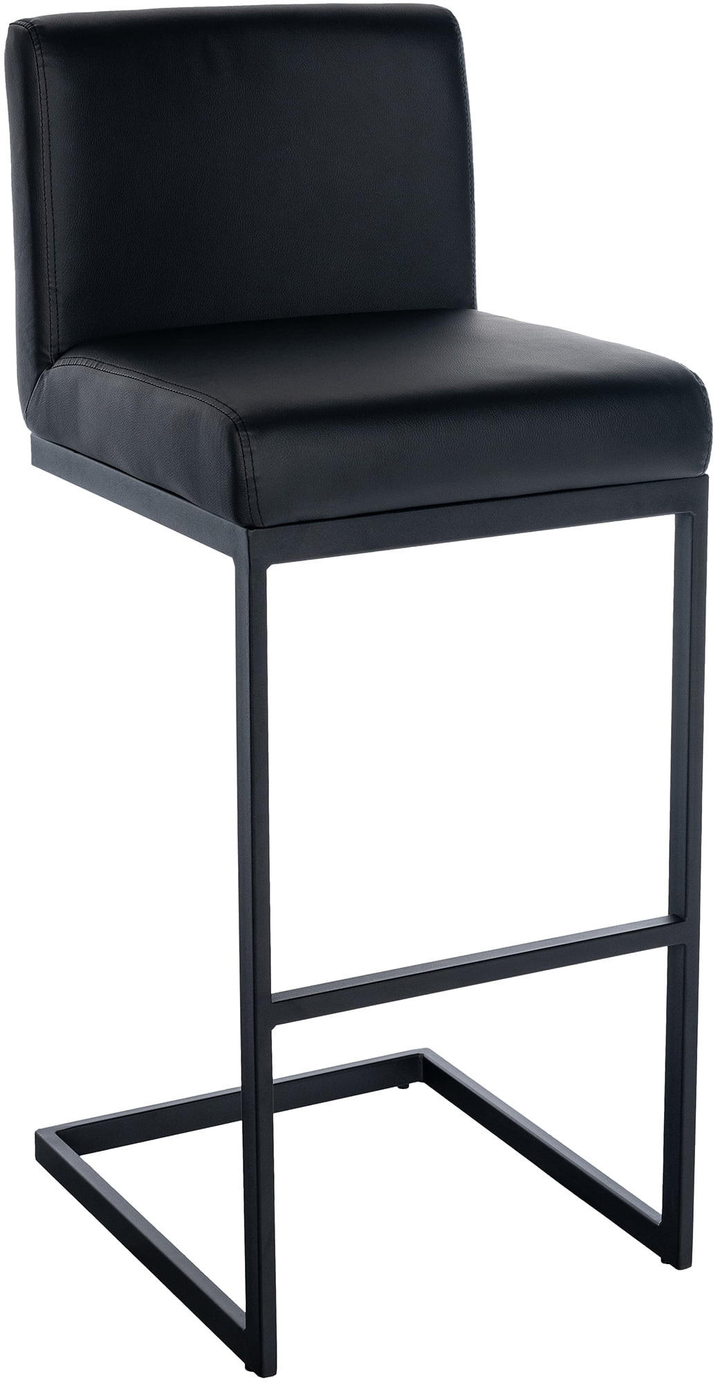 BARHOCKER Lederlook schwarz - Schwarz, Textil/Metall (43/104/53cm) - CLP