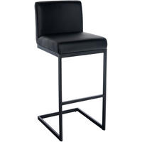 BARHOCKER Lederlook schwarz - Schwarz, Textil/Metall (43/104/53cm) - CLP