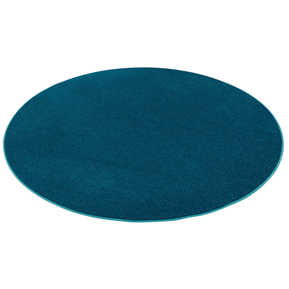 HOCHFLOR VELOURS TEPPICH LUNA RUND - Petrol, Textil (160/160cm) - Snapstyle