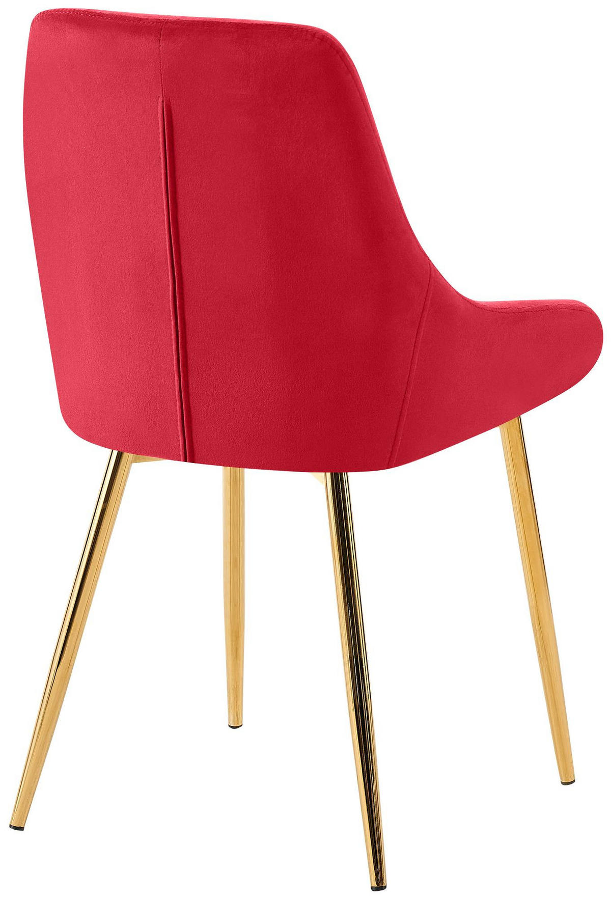 STUHL Samt Rot - Rot/Goldfarben, Textil (50/86/53cm) - CLP