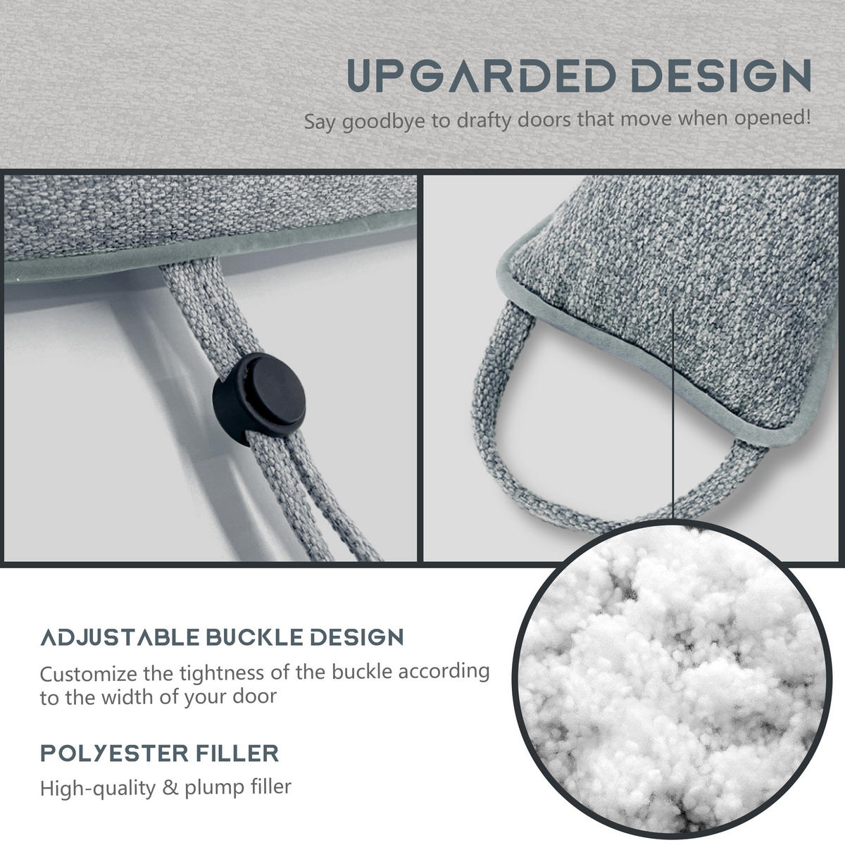 ZUGLUFTSTOPPER 90 cm winddicht - Grau, Textil (12/90cm) - Vercart
