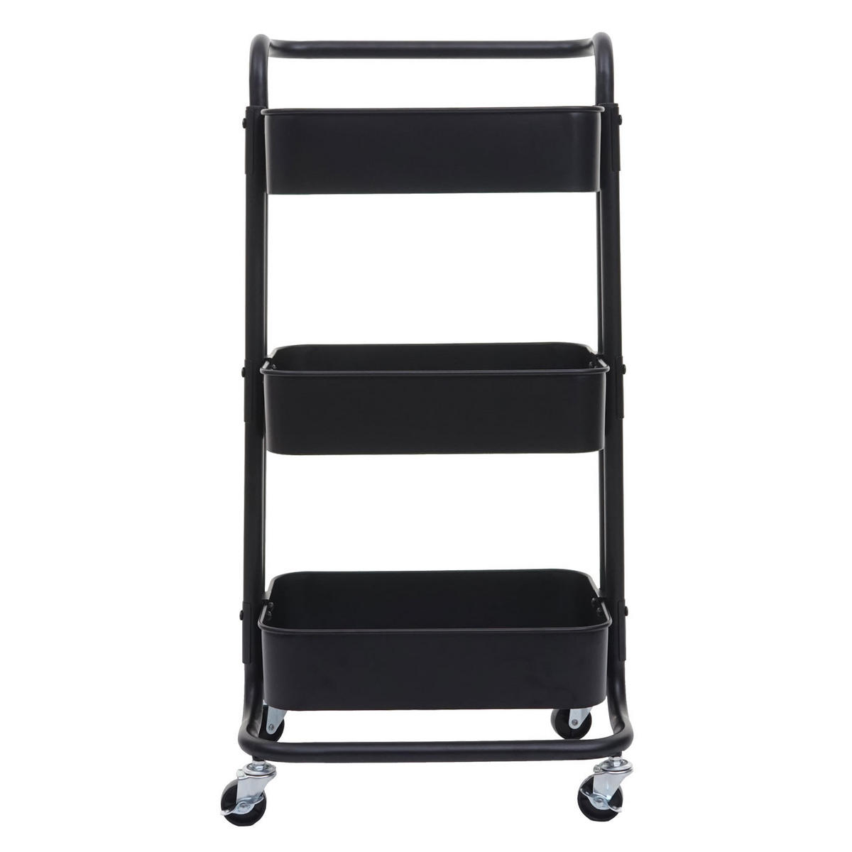 SERVIERWAGEN MIT GRIFF Schwarz - Schwarz, Metall (44/86/37cm) - MCW