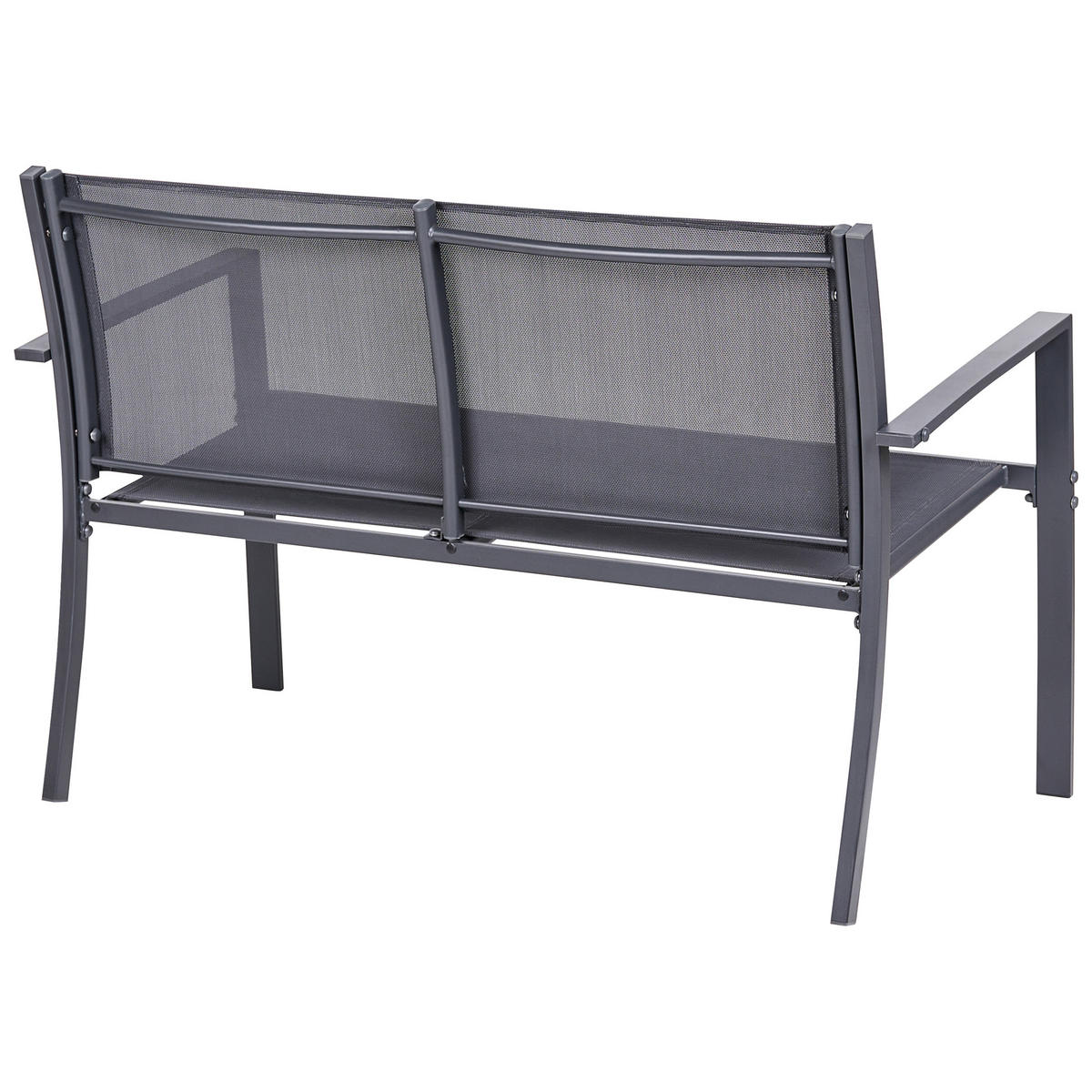 LOUNGE-SET mit Tisch 4-Sitzer TAVOLETO Dunkelgrau Metall - Dunkelgrau, Metall - Beliani