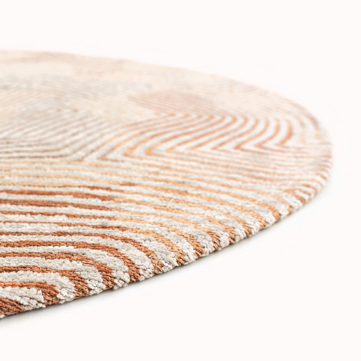 TEPPICH Indian Sand Meditation Coral 240/240 cm - Rot, Textil (240/240cm) - Louis De Poortere