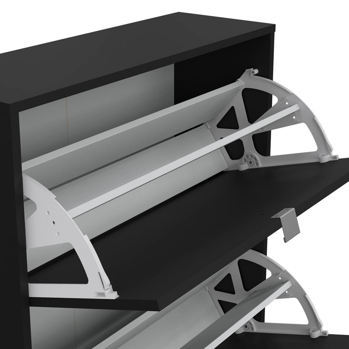SCHUHSCHRANK Schwarz 24.05/70.3/85.2 cm - Schwarz, Holzwerkstoff (70.3/85.2/24.05cm) - DMORA