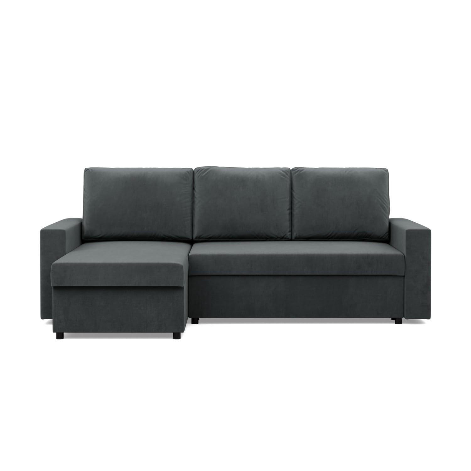 ECKSOFA MIT SCHLAFFUNKTION NEO, Dunkelgrau - Grau, Textil (231/140cm) - Mebligo