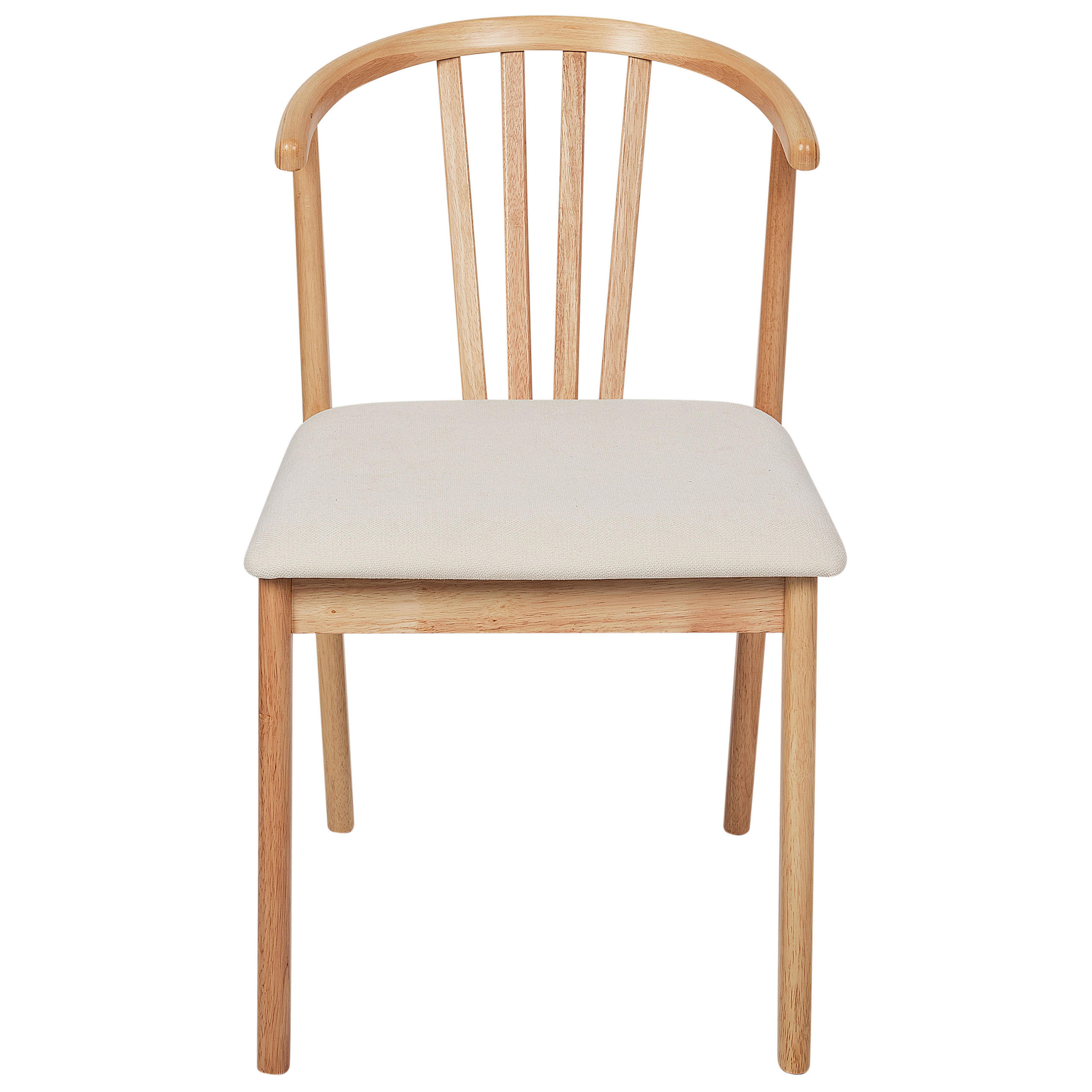 STUHL 2er-Set Heller Holzfarbton Craig - Hellbraun/Beige, Holz (50/80/57cm) - Beliani