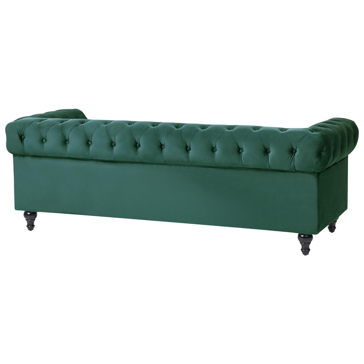 3-SITZER-SOFA Samtstoff Grün Chesterfield - Hellgrün, Textil (202/70/75cm) - Beliani