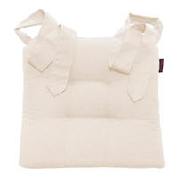 STUHLKISSEN Fino mit Schleifenband elfenbein - Champagner, Textil (46/42/7cm) - Magma Heimtexx