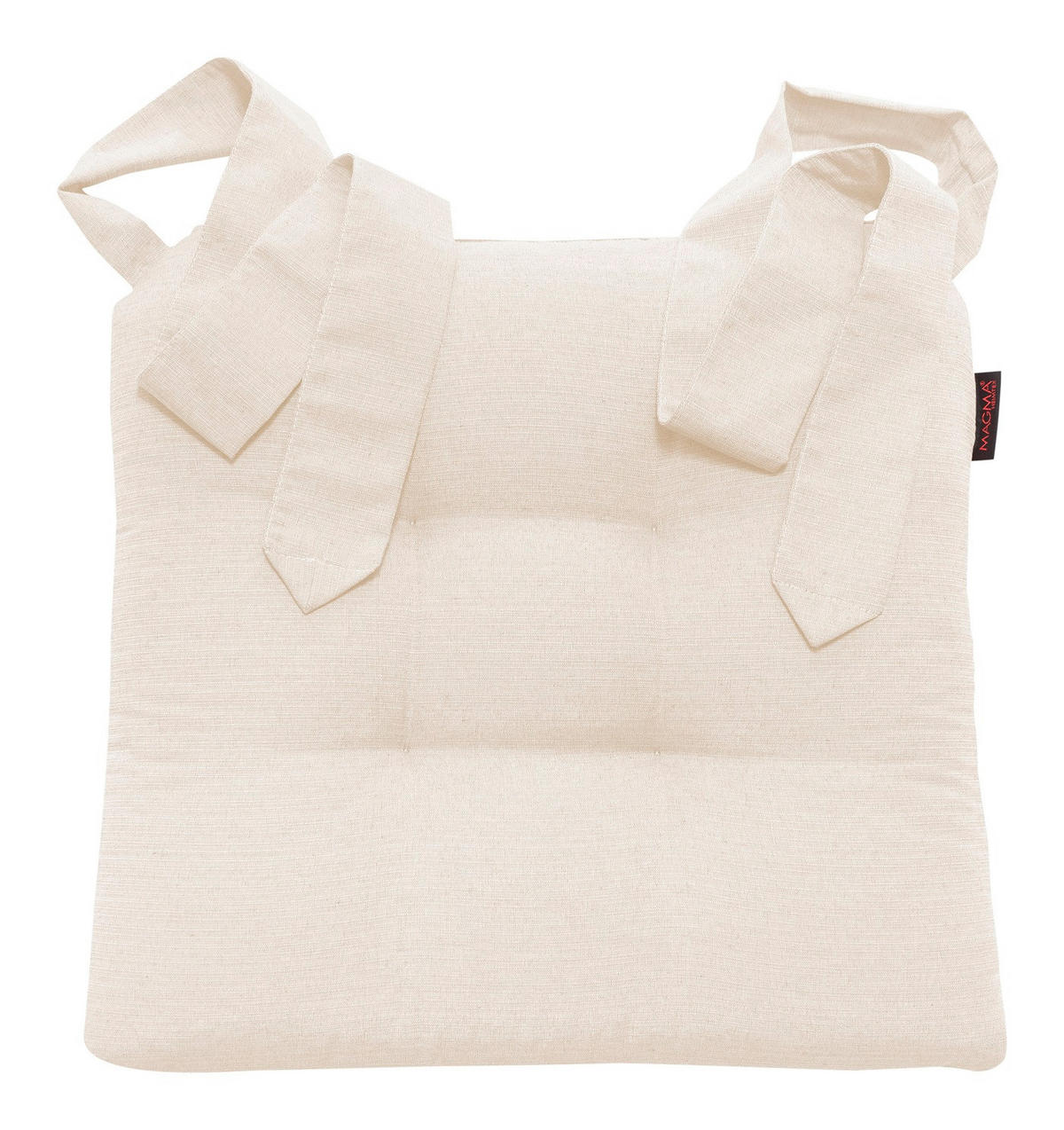 STUHLKISSEN Fino mit Schleifenband elfenbein - Champagner, Textil (46/42/7cm) - Magma Heimtexx
