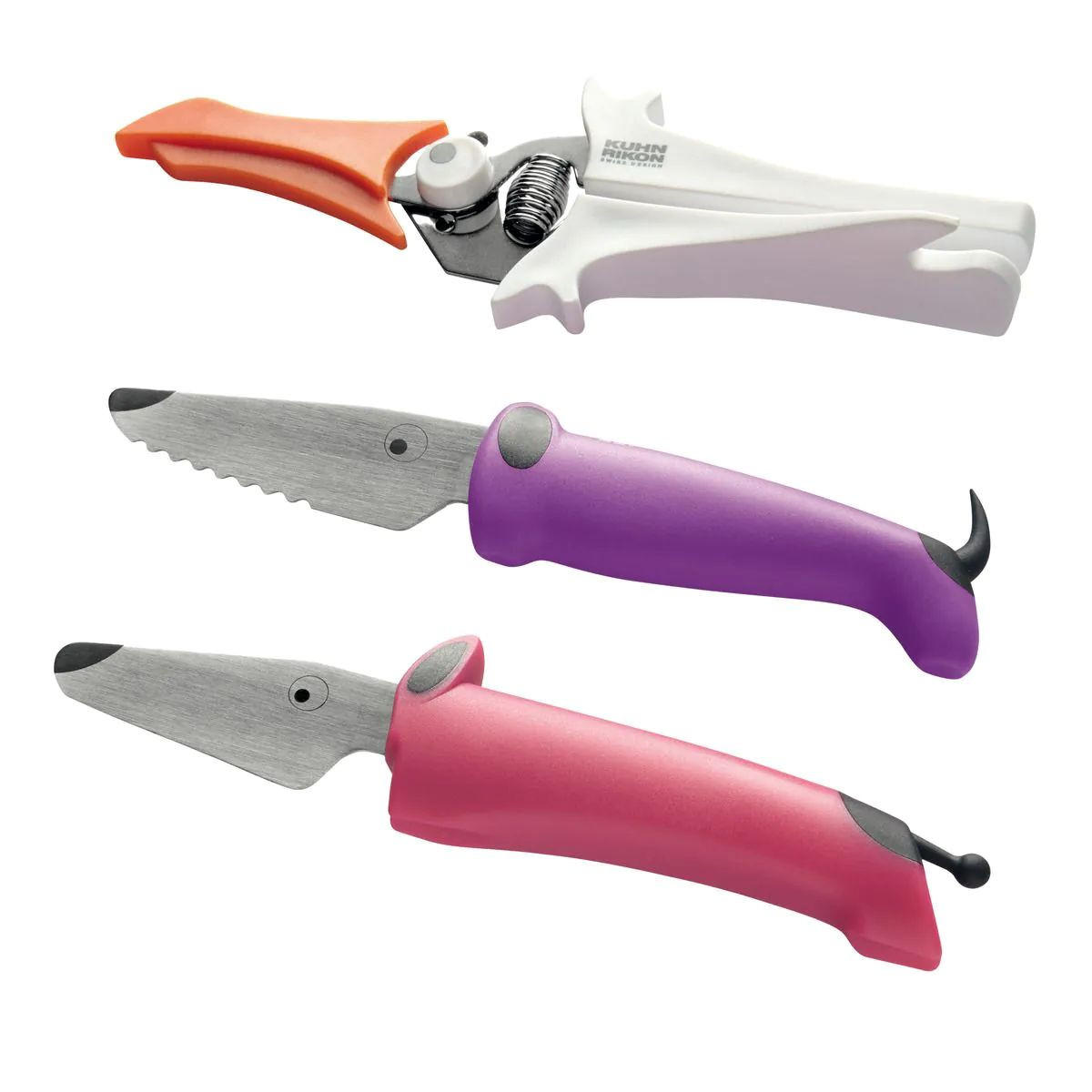 KINDERKITCHEN Set 3-teilig/ Kindermesser-Set pink/violett/weiß - Violett/Multicolor, Metall (19.5/4/26cm) - Kuhn Rikon
