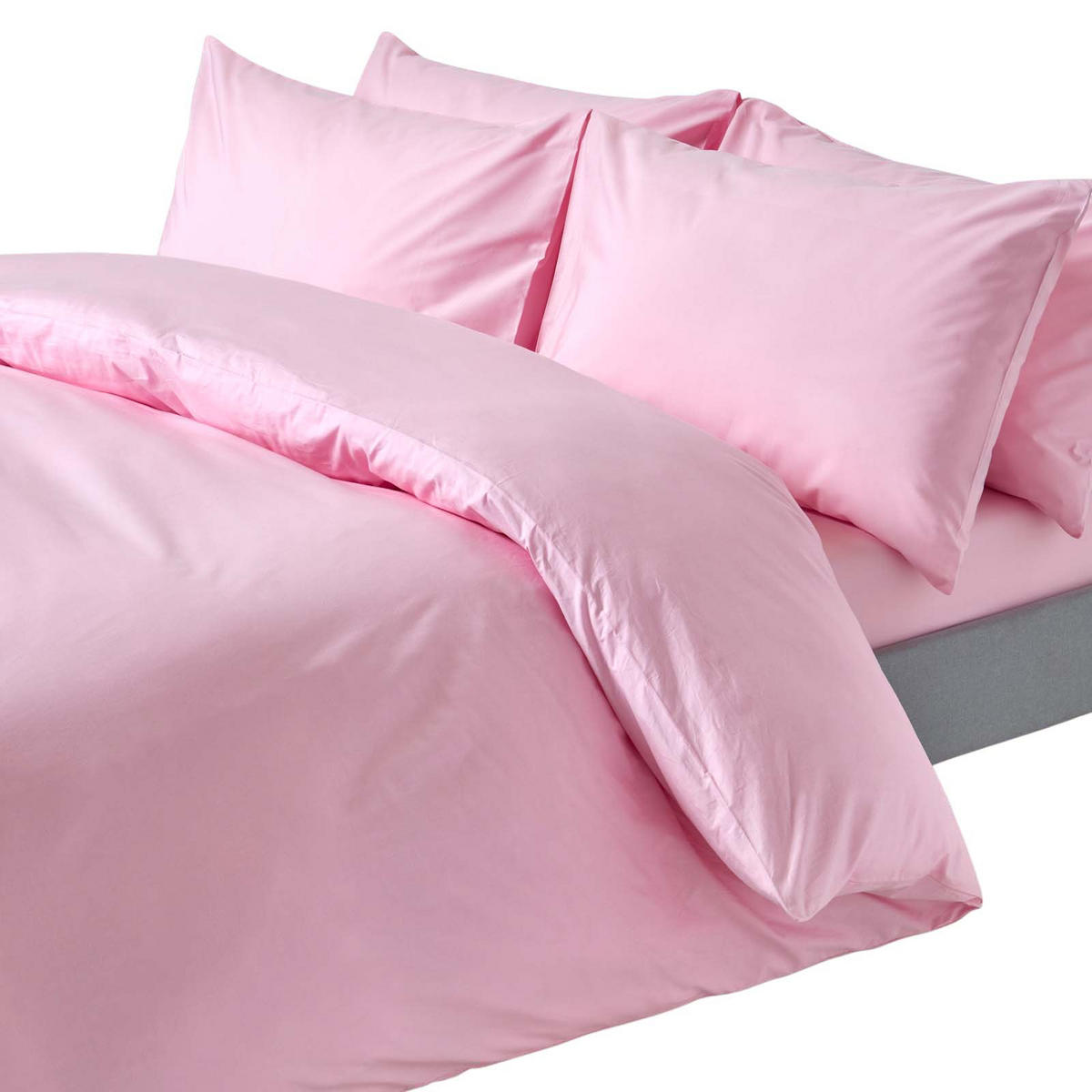 BETTWÄSCHE Perkal Fadendichte 200 - Rosa, Textil (260/220cm) - Homescapes