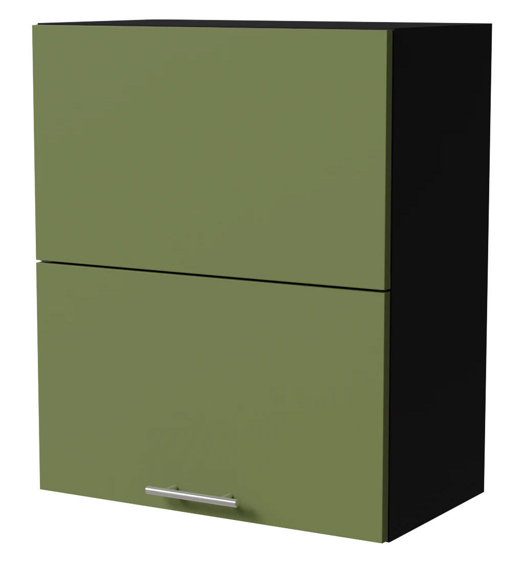 KLAPPHÄNGESCHRANK Brerra W8B/60-AV Schwarz / RAL 6025 farngrün Matt 60 / 32,5 / 72cm - Schwarz/Grün, Holz/Holzwerkstoff (60/72/32.5cm) - Feldmann-Wohnen