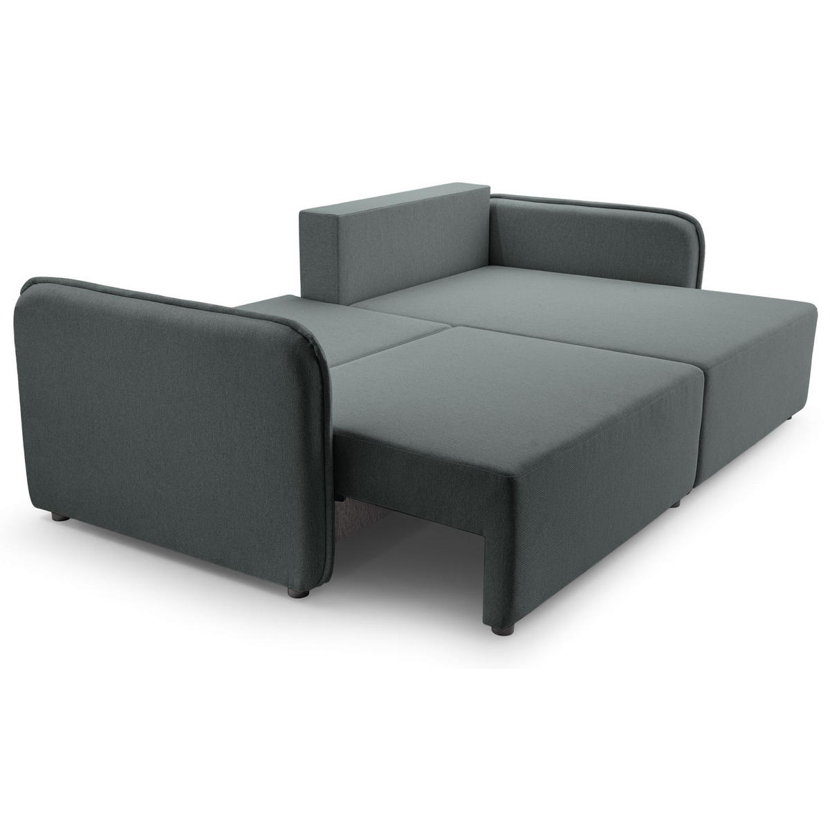 ECKSOFA Kassian, Grau Strukturstoff, rechtsseitig - Schwarz/Grau, Kunststoff/Textil (227/147cm) - Selsey