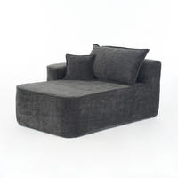 CHAISE LONGUE premium chenille relaxliege montagefrei - Dunkelgrau, Textil (144/65/112cm) - Urban Meuble
