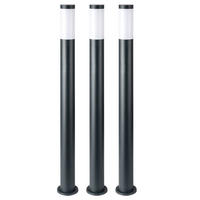 LED STEHLEUCHTE Edelstahl Anthrazit 3er Set - Anthrazit, Kunststoff (12.7/12.7/110cm) - Globo Lighting