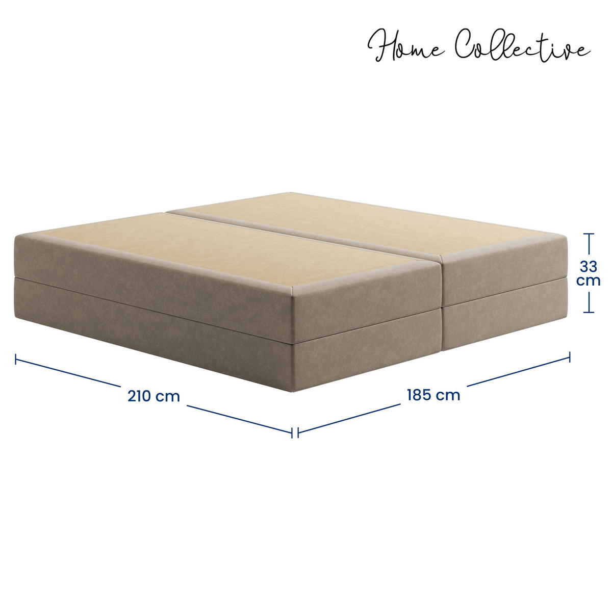 BOXSPRINGBETT mit Bonnell Matratze, 180 x 200 cm, in Beige - Beige, Naturmaterialen (180/200cm) - Home Collective