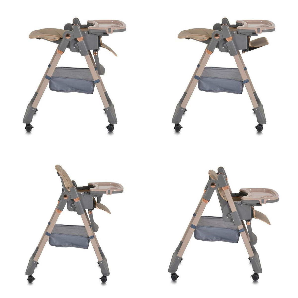 HOCHSTUHL Lindo beige Lätzchen Besteck Räder Korb höhenverstellbar - Beige, Kunststoff (49/100/90cm) - Moni