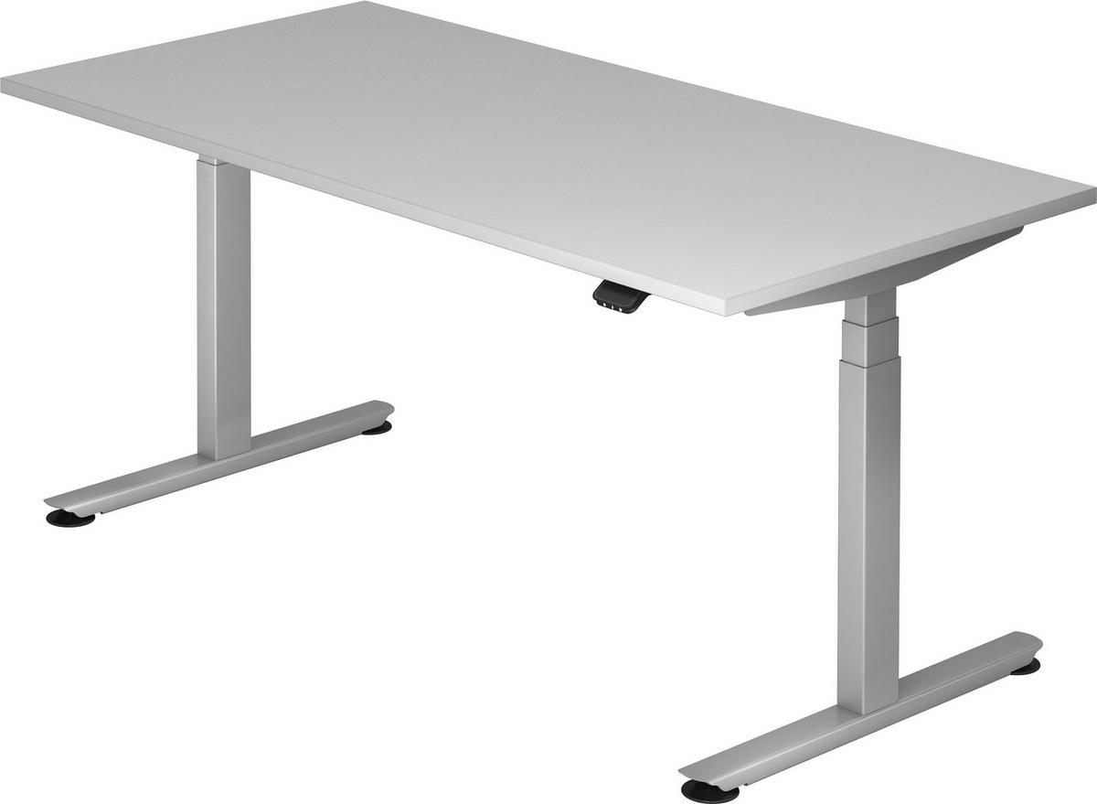 SCHREIBTISCH elektrisch Bluetooth & App XDLB 80/160/74 cm in Grau - Grau, Holzwerkstoff (80/160/74cm) - bümö