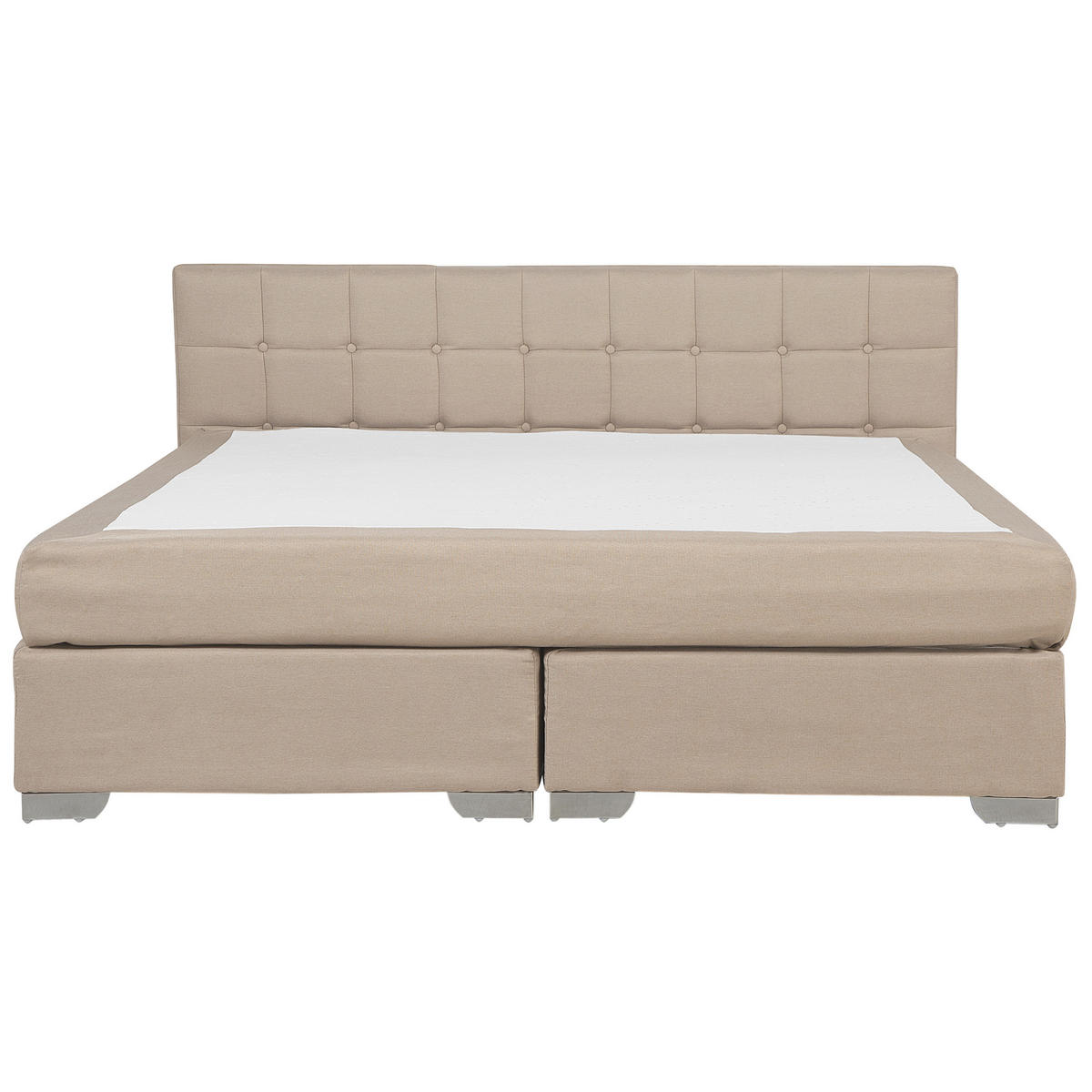 BOXSPRINGBETT 180/200cm Sandbeige Admiral - Beige, Textil (180/200cm) - Beliani