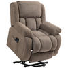 FERNSEHSESSEL mit Aufstehhilfe, Hellbraun - Braun, Textil (93/100/104cm) - HOMCOM