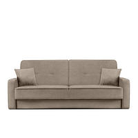 SCHLAFSOFA ORIO 3 Personen, Chenille-Stoff, Hellbraun - Hellbraun, Textil (219/90/90cm) - KONSIMO®