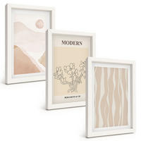 BILDER SET 3er Set - 20x30 cm Weißer Rahmen - Abstrakte Formen und Farben - Weiß, Kunststoff (20/30cm) - TULUP