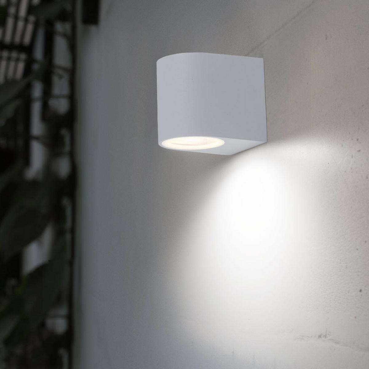 LED AUSSEN-WANDLEUCHTE Aluminium Weiß - Weiß, Metall (6.8/9.2/8cm)