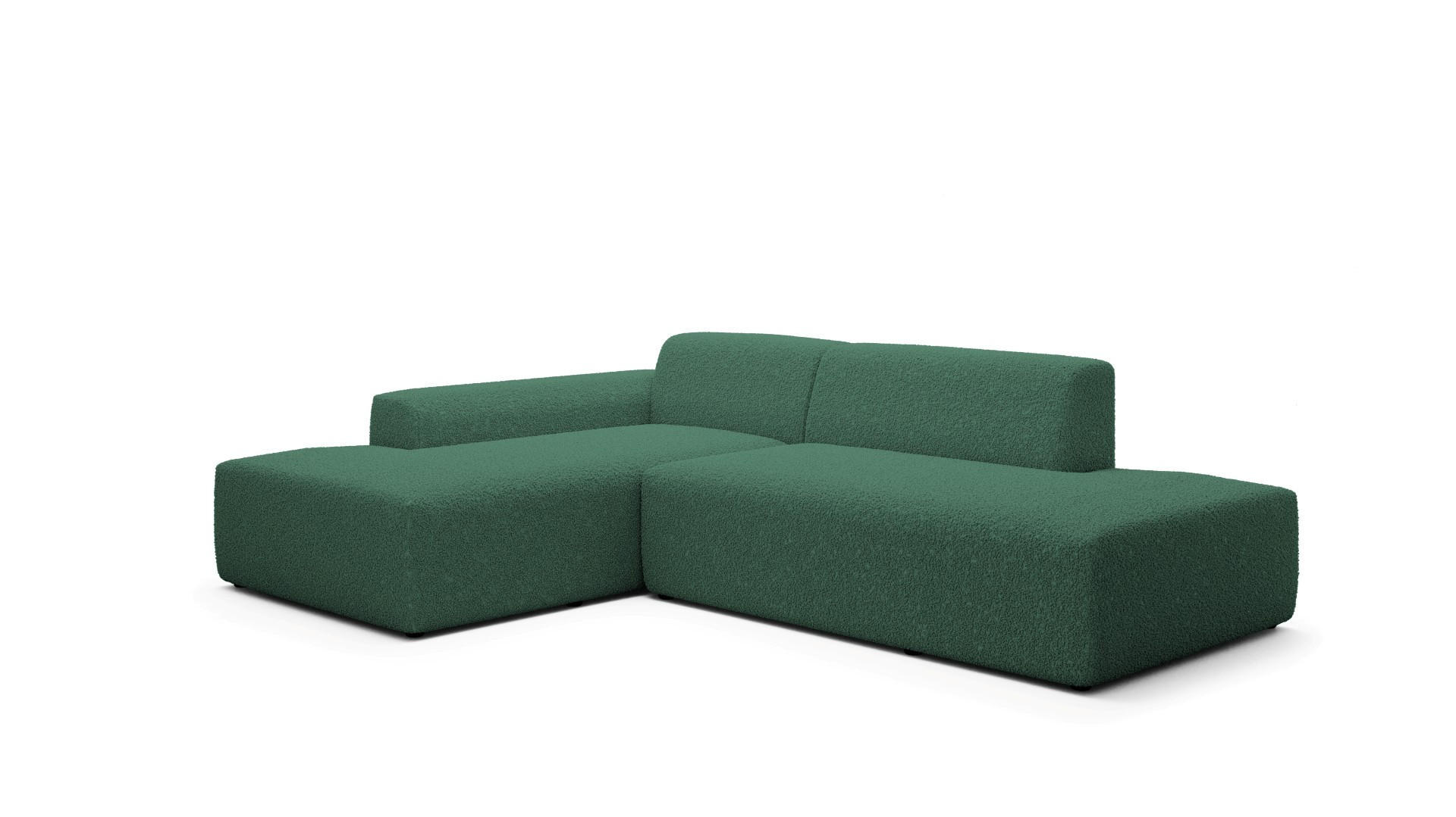 ECKSOFA Modular Premium Grün - Schwarz/Grün, Holz/Holzwerkstoff (280/190cm) - Furnisell