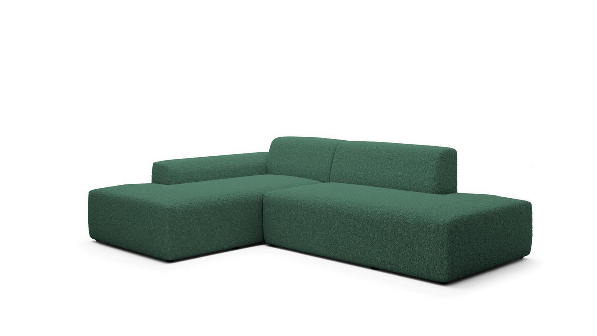 ECKSOFA Modular Premium Grün - Schwarz/Grün, Holz/Holzwerkstoff (280/190cm) - Furnisell