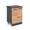 KÜCHENUNTERSCHRANK R-Line Goldkraft Eiche 60 cm, AP Anthrazit - Honigeiche/Anthrazit, Holzwerkstoff (60/81.6/60cm) - Vicco