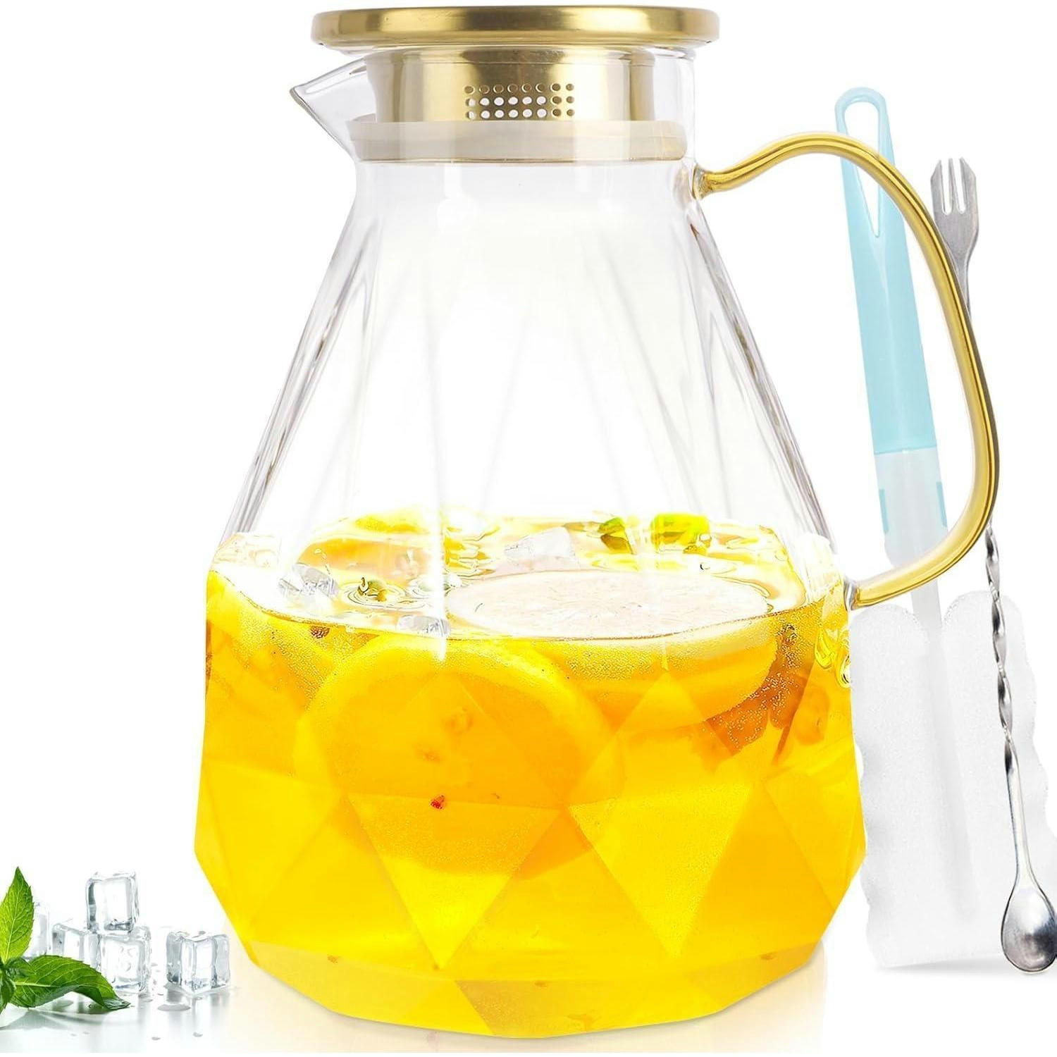 GLASKRUG mit Deckel 3 Liter transparent Diamantform - Transparent, Glas (5.5/5.5cm)