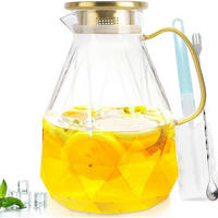 GLASKRUG mit Deckel 3 Liter transparent Diamantform - Transparent, Glas (5.5/5.5cm)