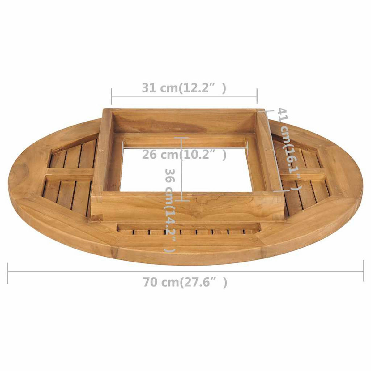 BIERKASTENTISCH Teak 70 Cm - Braun, Holz (70/70/7.5cm) - vidaXL