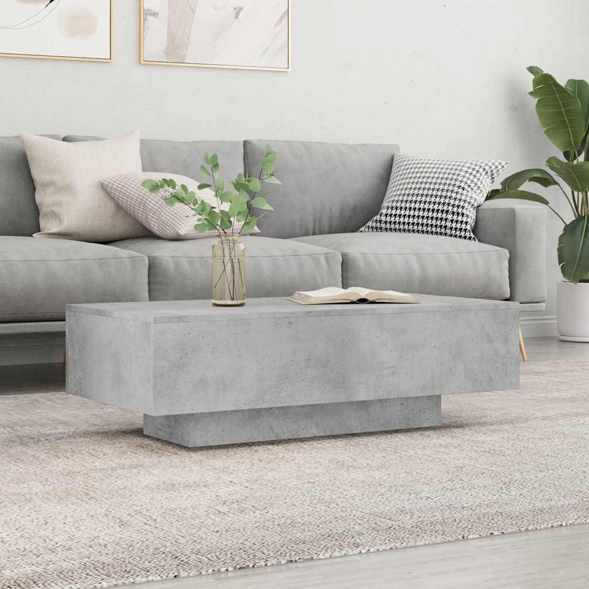 COUCHTISCH Betongrau 100/49,5/31 Cm Holzwerkstoff - Grau, Holzwerkstoff (100/49.5/31cm) - vidaXL